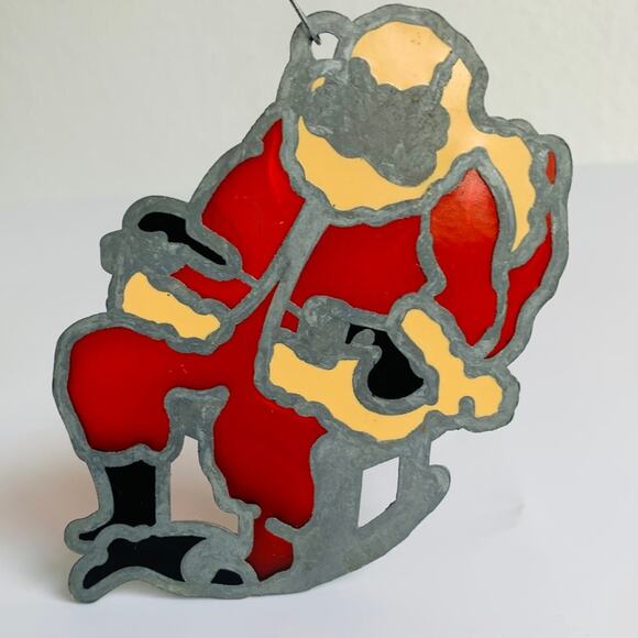 Vintage Stained Glass Metal Christmas Ornament - Picture 3 of 6